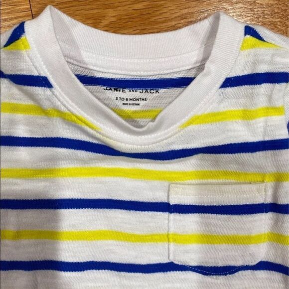 Janie and Jack Boy Striped T-Shirt 3-6 months - Picture 3 of 3